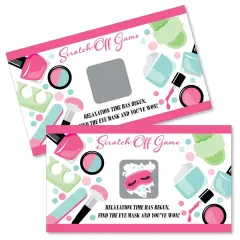 Big Dot of Happiness Spa Day - Girls Makeup Party Game Scratch Off Cards - 22 Count