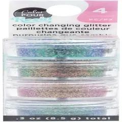 American Crafts Color Pour Resin Mix-Ins-Color Changing Glitter 4/Pkg