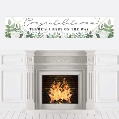 Big Dot of Happiness Boho Botanical Baby - Greenery Baby Shower Decorations Party Banner