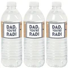 Big Dot of Happiness My Dad is Rad - Father's Day Water Bottle Sticker Labels - Set of 20