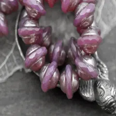 *10* 8x10mm Platinum Washed Pink Opaline Saturn Beads