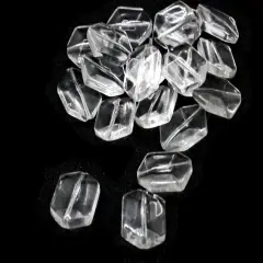 20 17mm Clear Glass Hexagon Beads
