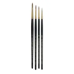 Da Vinci Maestro Kolinsky Brushes - Set of 4, Series 11 Full Belly Round, Short Handle