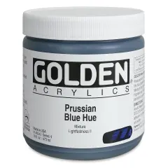 Golden Heavy Body Artist Acrylics - Prussian Blue Historic Hue, 16 oz jar