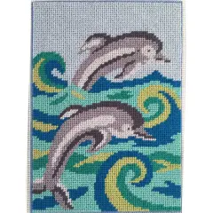 Canoodles- Dolphins- Needlepoint Kit Multicolor