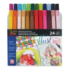 Sakura Koi Coloring Brush Pens - Assorted Colors, Set of 24