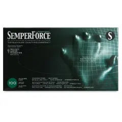 SemperForce Black Textured Nitrile Gloves, Box of 100 - Small