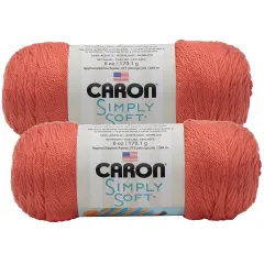 (Pack of 2) Caron Simply Soft Solids Yarn-Persimmon