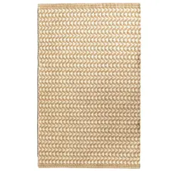 Handwoven Beige and White Geometric Wool Flatweave Kilim Rug, 2' x 3'