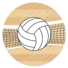 Big Dot of Happiness Bump, Set, Spike - Volleyball - Baby Shower or Birthday Party Circle Sticker Labels - 24 Count