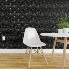 Peel & Stick Wallpaper 2FT Wide 1920S Glam Boho Jungle Geometric Luxury Custom Removable Wallpaper by Spoonflower