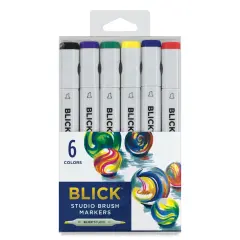 Blick Studio Brush Markers - Assorted Colors, Set of 6