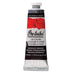 Grumbacher Pre-Tested Artists' Oil Color - Mono Azo Orange, 1.25 oz tube