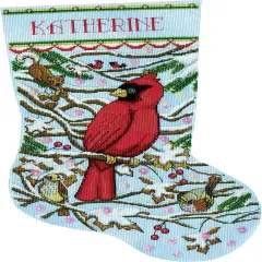 Design Works Counted Cross Stitch Stocking Kit 17" Long-Cardinal