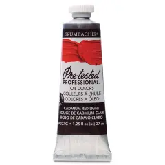 Grumbacher Pre-Tested Artists' Oil Color - Cadmium Red Light, 1.25 oz tube