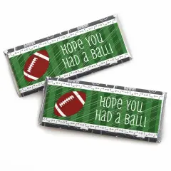 Big Dot of Happiness End Zone - Football - Candy Bar Wrappers Baby Shower or Birthday Party Favors - Set of 24