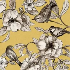 Peonies and Birds On Yellow II Poster Print by Lanie Loreth - Item # VARPDX9613BB