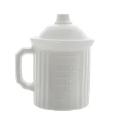 Mosser Glass Old Fashioned Measuring Jar with Lid Ounces and Cups White 8 Oz