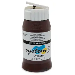 Daler-Rowney System3 Acrylic - Burnt Umber, 500 ml bottle