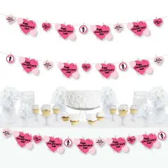 Big Dot of Happiness Be My Galentine - Galentine's and Valentine's Day DIY Decorations - Clothespin Garland Banner - 44 Pieces