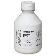 Tri-Art Art Noise Permanent Acrylic Gouache - Titanium White, 500 ml, Bottle