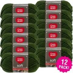 Multipack of 12 - Red Heart Soft Yarn-Dark Leaf