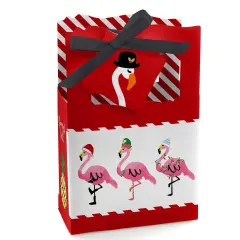 Big Dot of Happiness Flamingle Bells - Tropical Flamingo Christmas Party Favor Boxes - Set of 12