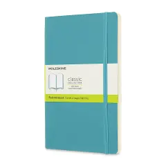 Moleskine Classic Soft Cover Notebook - Reef Blue, Blank, 8-1/4" x 5"