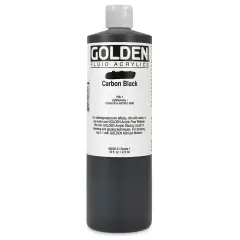 Golden Fluid Acrylics - Carbon Black, 16 oz bottle