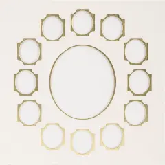 Callen Photo Mat 11"X14" Double W/Multiple Openings-Ivory W/Gold