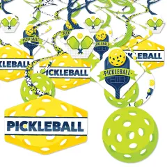 Big Dot of Happiness Let&rsquo;s Rally - Pickleball - Birthday or Retirement Party Hanging Decor - Party Decoration Swirls - Set of 40