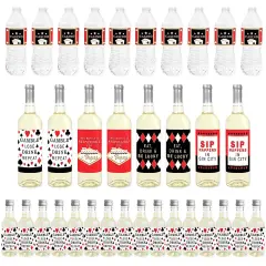 Big Dot of Happiness Las Vegas - Casino Party Decorations - Beverage Bar Kit - 34 Pieces