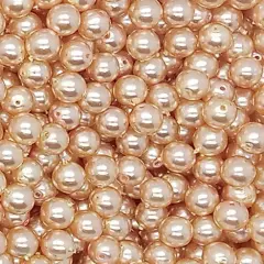 6mm Glass Pearl Dangles, 10 Charms in Your Choice of Colors, Adorabilities Peach