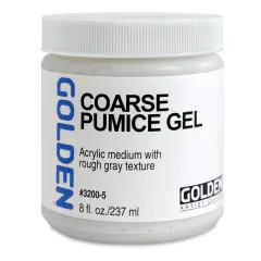 Golden Pumice Gel Medium - Coarse, 8 oz jar