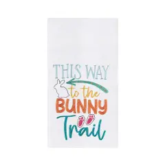 "This Way to the Bunny Trail" Easter Rabbit Spring Theme Kitchen Dishtowel