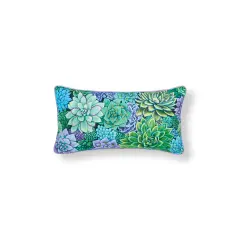 Succulent Garden Printed & Embellished Throw Pillow, 12" x 24"