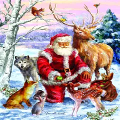 Sunsout Santa's Menagerie 1000 pc Christmas Jigsaw Puzzle 60661