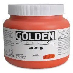 Golden Heavy Body Artist Acrylics - Vat Orange, 32 oz Jar