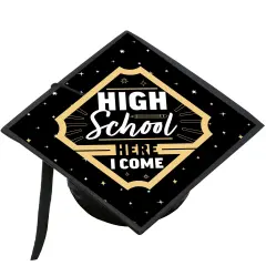 Big Dot of Happiness High School Here I Come - Middle School Graduation Cap Decorations Kit - Grad Cap Cover
