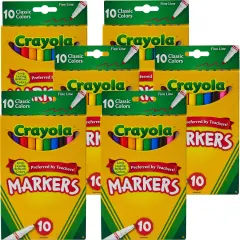 Multipack of 6 - Crayola Fine Line Markers-Classic Colors 10/Pkg