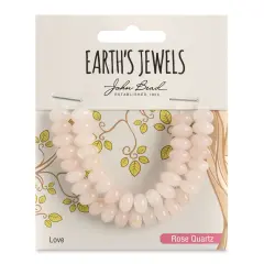 John Bead Earth's Jewels Quartz Beads - Rose Quartz, Donut Rondelle, 5 mm x 8 mm