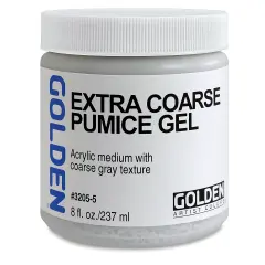 Golden Pumice Gel Medium - Extra Coarse, 8 oz jar