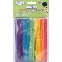 Krafty Kids Jumbo Craft Sticks-Colored 6" 50/Pkg
