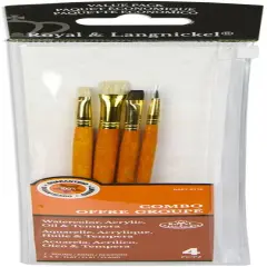 Royal & Langnickel(R) Bristle/Sable Value Pack Brush Set-4/Pkg