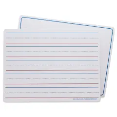 Flipside Dry Erase Learning Mats - Pkg of 12 Ruled Boards, 9" x 12"