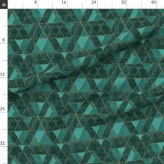 Various Fabrics by the Yard or Fat Quarter Geometric Modern Triangles Abstract Blue Green Gold Boho Glam Custom Printed Fabric by Spoonflower