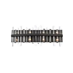 Serena 30 inch crystal bath sconce in black