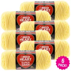 Multipack of 6 - Red Heart Super Saver Yarn-Lemon