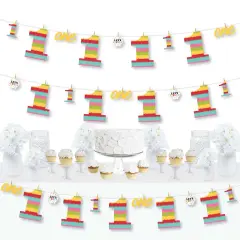 Big Dot of Happiness 1st Birthday Let's Fiesta - Fiesta First Birthday Party DIY Decorations - Clothespin Garland Banner - 44 Pieces