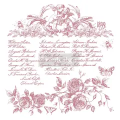 Redesign Decor Clear-Cling Stamps - Floral Script 12"x12"